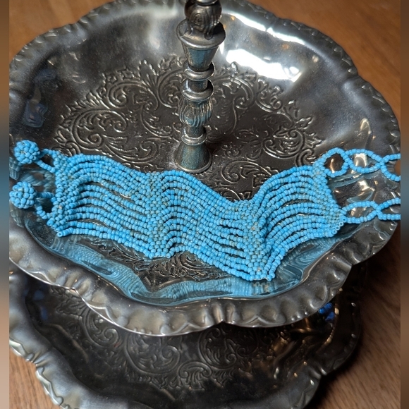 Turquoise Dreams Beaded Cuff Bracelet - Handmade Charm 🌊✨ - Picture 4 of 8